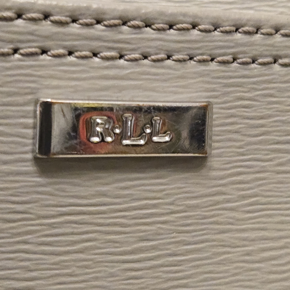 Lauren Ralph Lauren Light Gray Leather Crossbody Bag - Picture 4 of 10